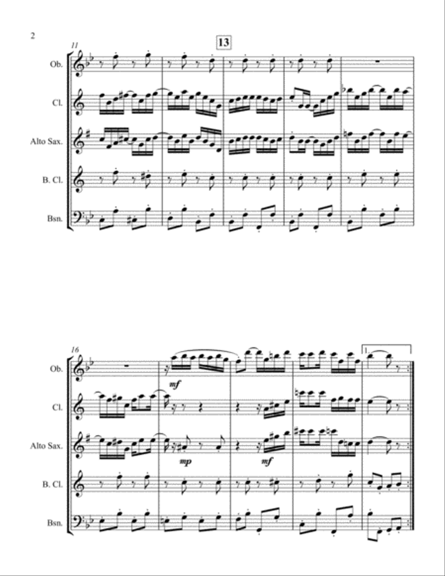 The Ragtime Dance for Reed Quintet Woodwind Quintet scores gallery preview page 2