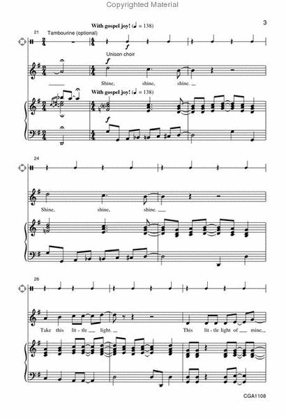 This Little Light of Mine by Mark Patterson Unison Choir - Sheet Music