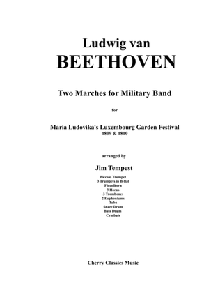 Book cover for Two Marches for Military Band arranged for 14-part Brass Ensemble and Percussion