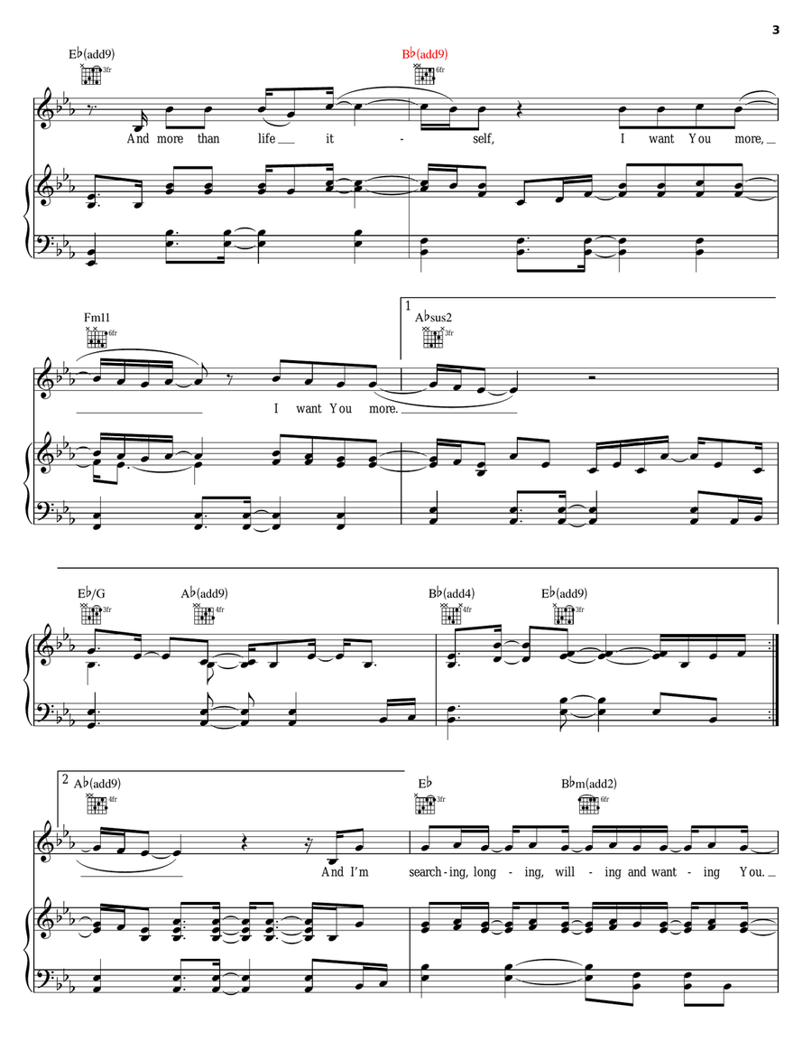 More Than Anyone Else Piano, Vocal, Guitar scores gallery preview page 3