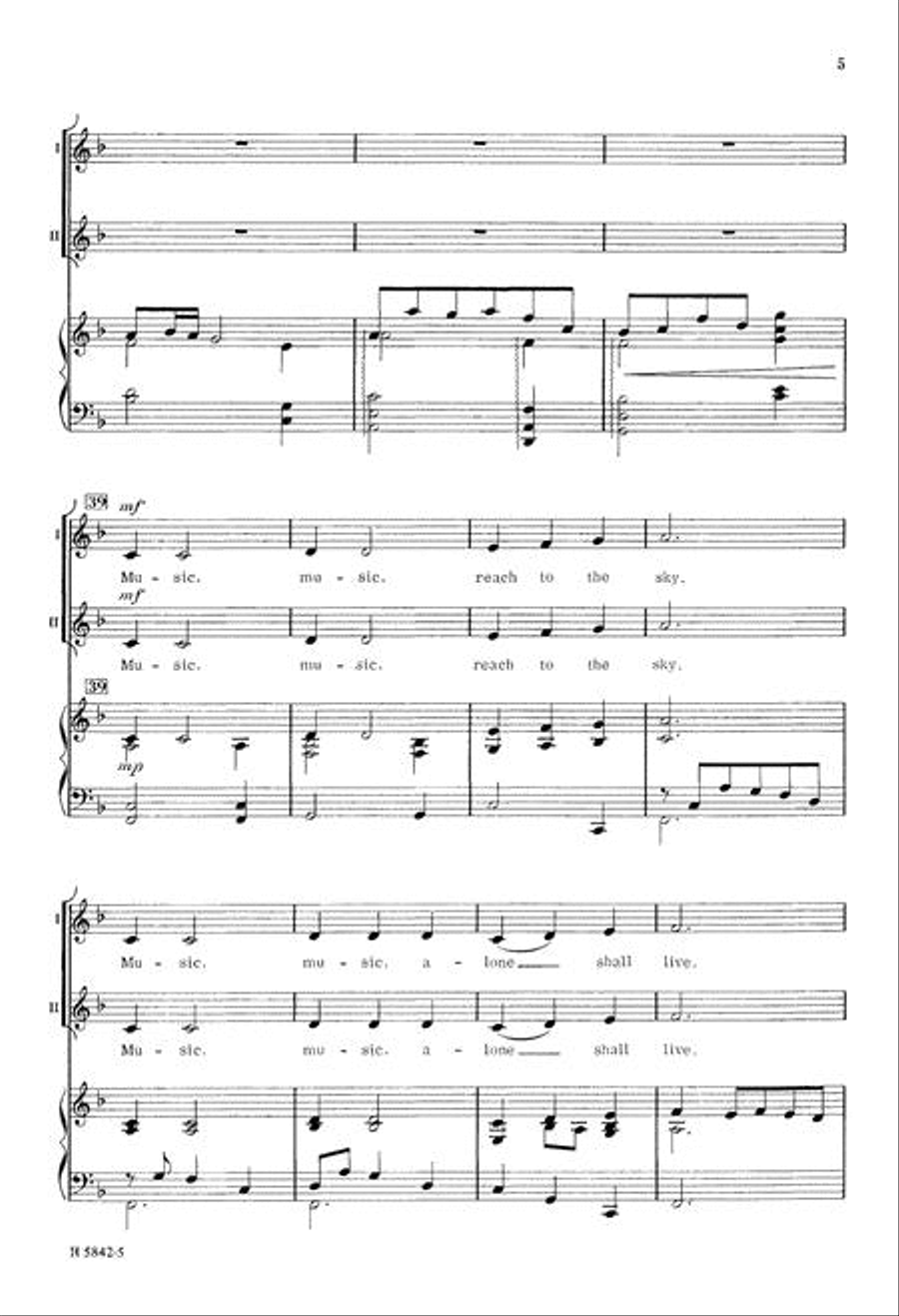 Music Alone Shall Live 2-Part scores gallery preview page 5
