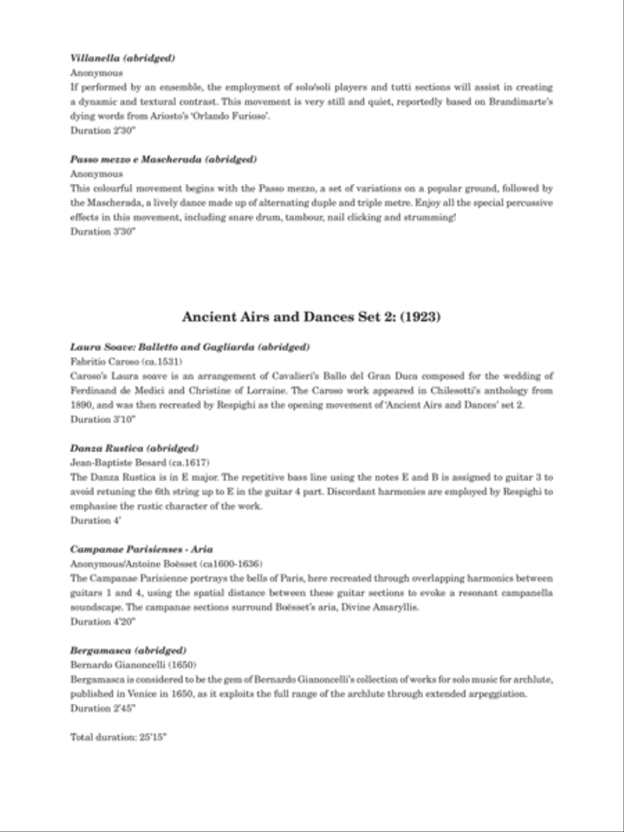 Ancient Airs and Dances Guitar Ensemble scores gallery preview page 5