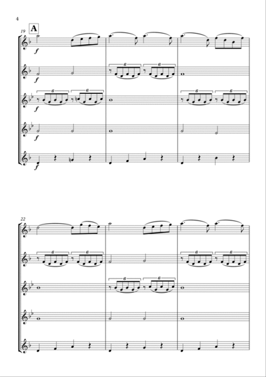 Swan Lake Saxophone Quintet scores gallery preview page 4