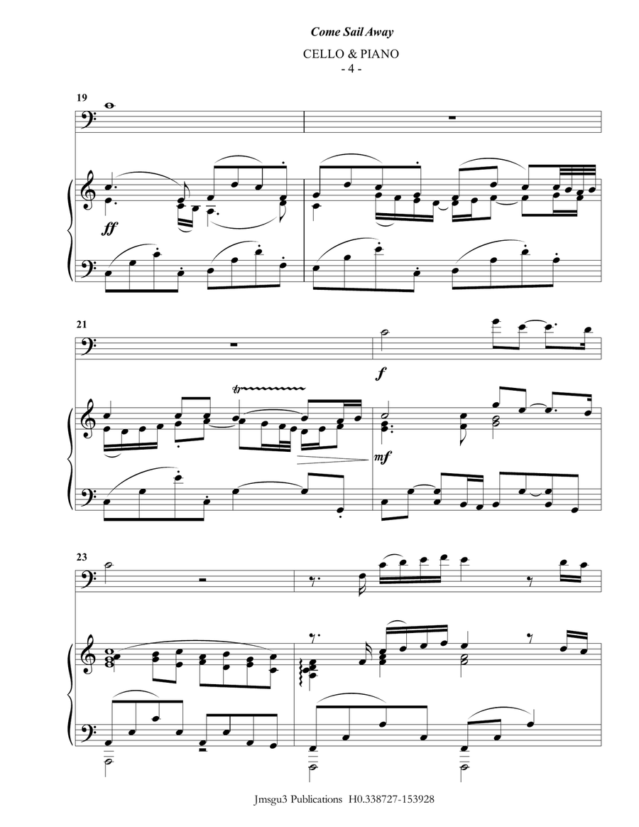 Come Sail Away Piano scores gallery preview page 4