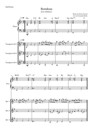 Rondeau (from Abdelazer) for Trumpet in Bb Trio and Piano Accompaniment with Chords