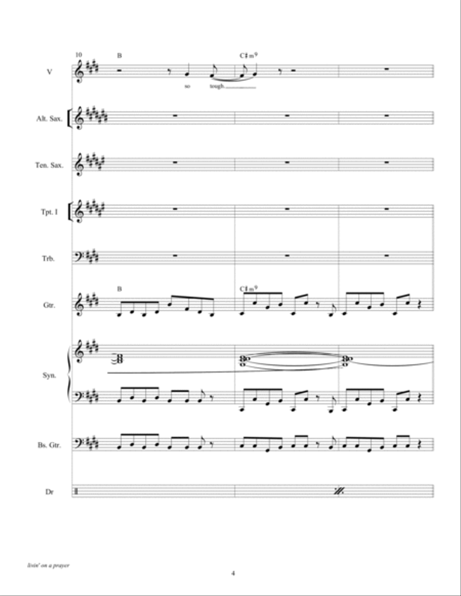 Livin' On A Prayer Small Ensemble scores gallery preview page 6