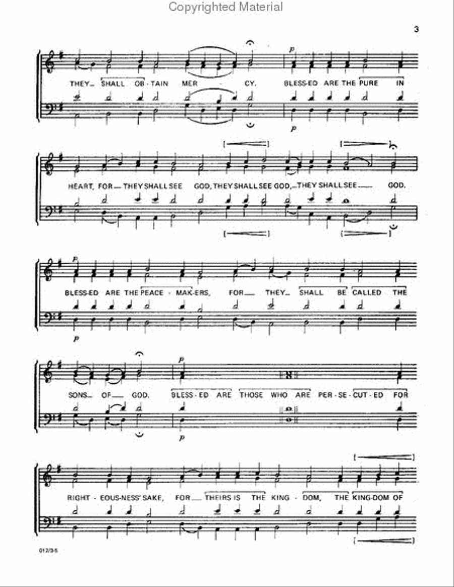 Beatitudes... Come, Let Us Worship 4-Part scores gallery preview page 4