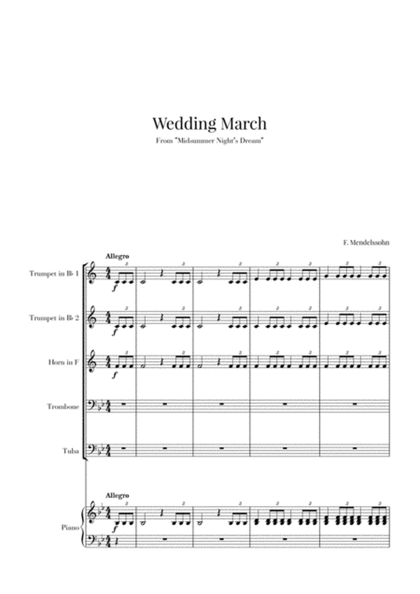 Wedding March for Brass Quintet and Piano - Mendelssohn image number null