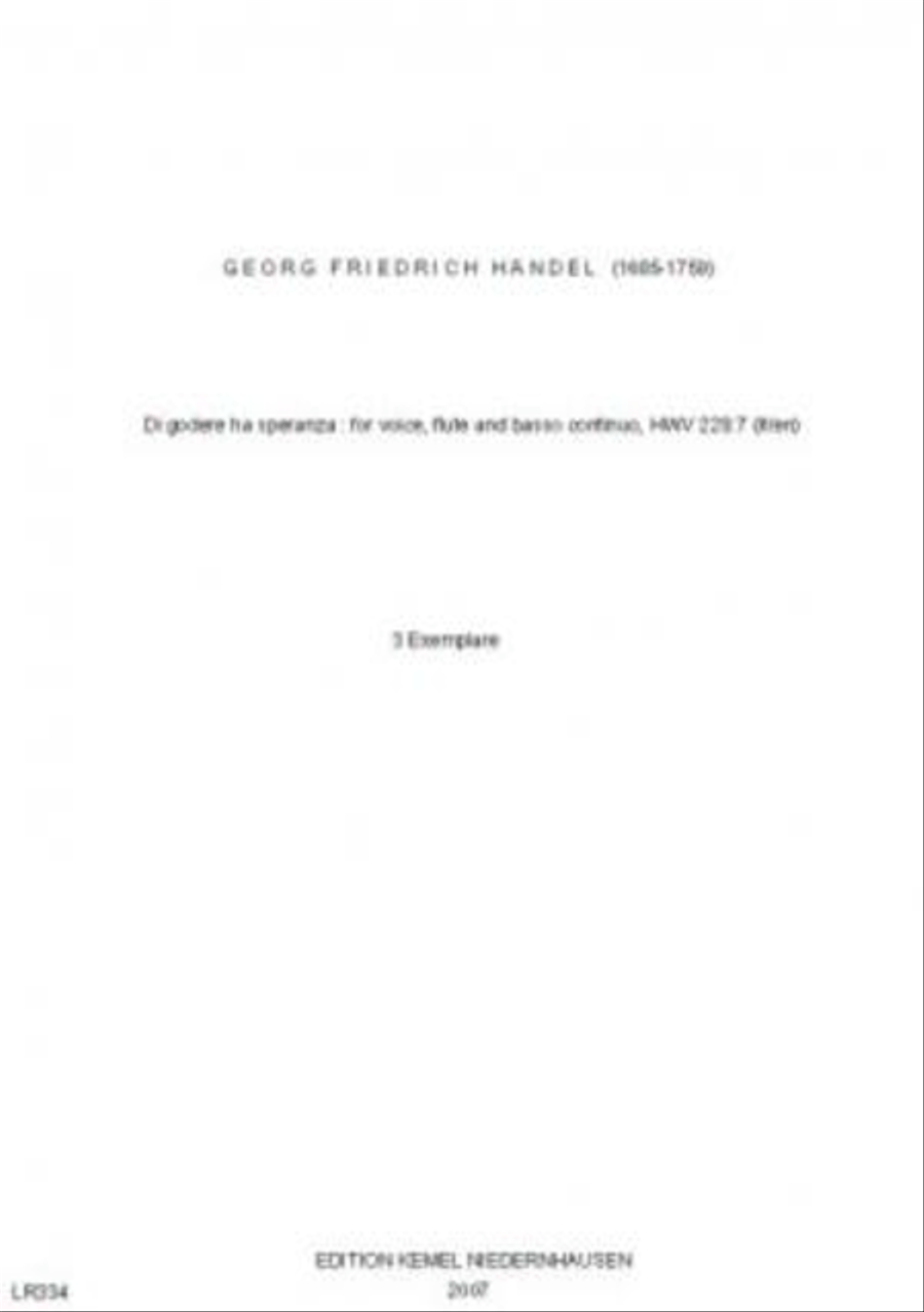 Di godere ha speranza Di godere ha speranza Flute scores gallery preview page 1