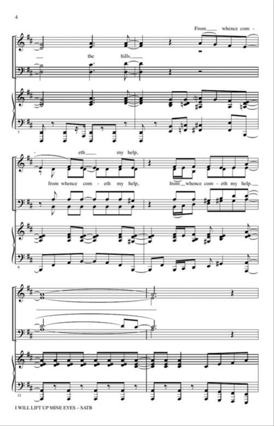 I Will Lift Up Mine Eyes 4-Part scores gallery preview page 4