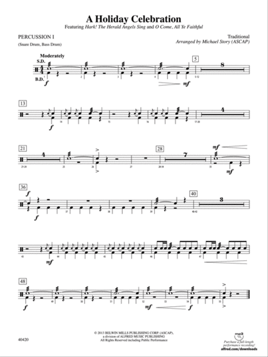 A Holiday Celebration: 1st Percussion Full Orchestra scores gallery preview page 1