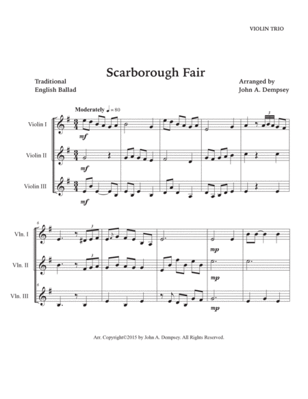 Scarborough Fair (Violin Trio) image number null