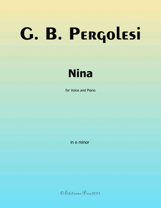 Nina, by Pergolesi, in e minor