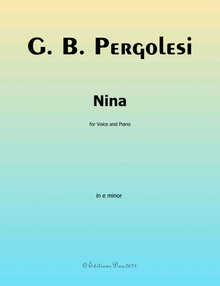 Nina, by Pergolesi, in e minor image number null
