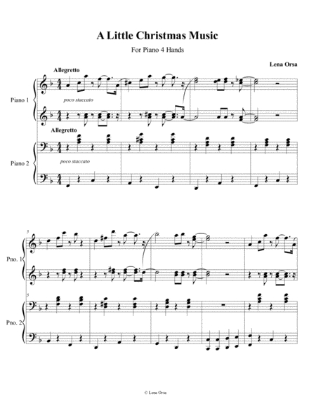 A Little Christmas Music for Piano 4-Hands (new edition) image number null