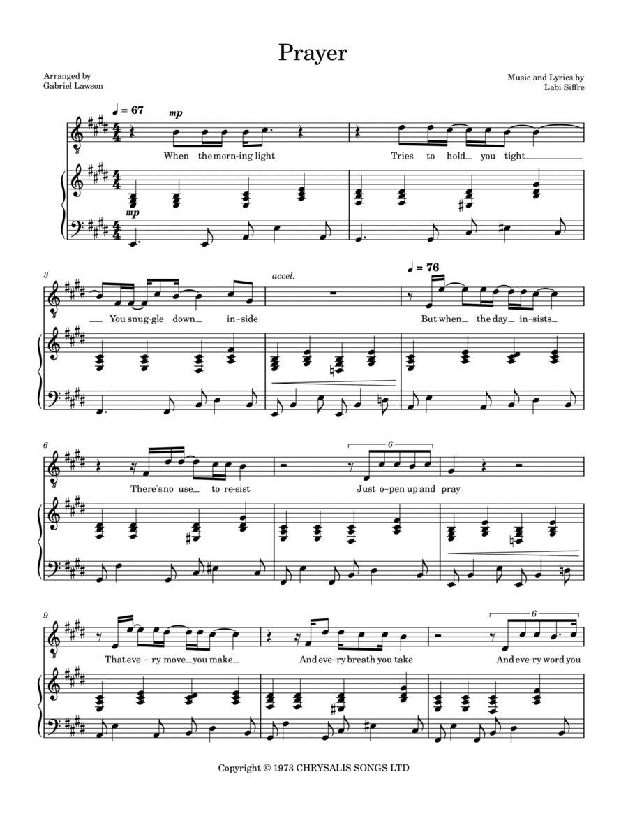 Prayer Prayer Voice scores gallery preview page 1
