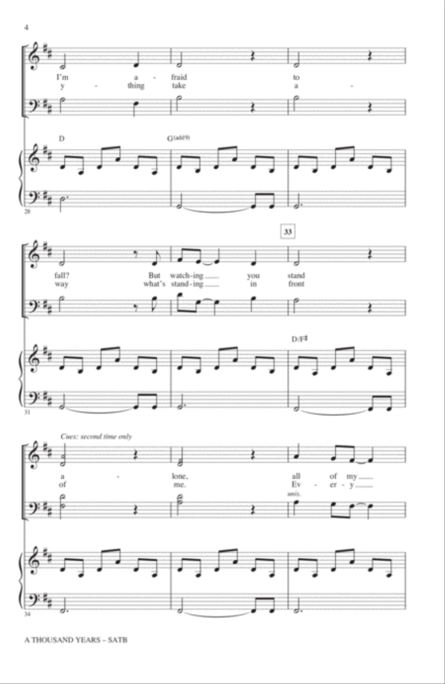 A Thousand Years (arr. Mac Huff) 4-Part scores gallery preview page 3