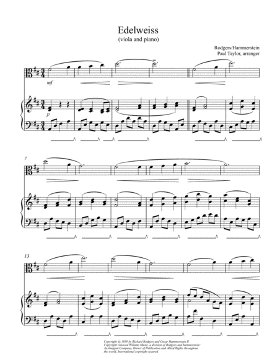Edelweiss Viola scores gallery preview page 1