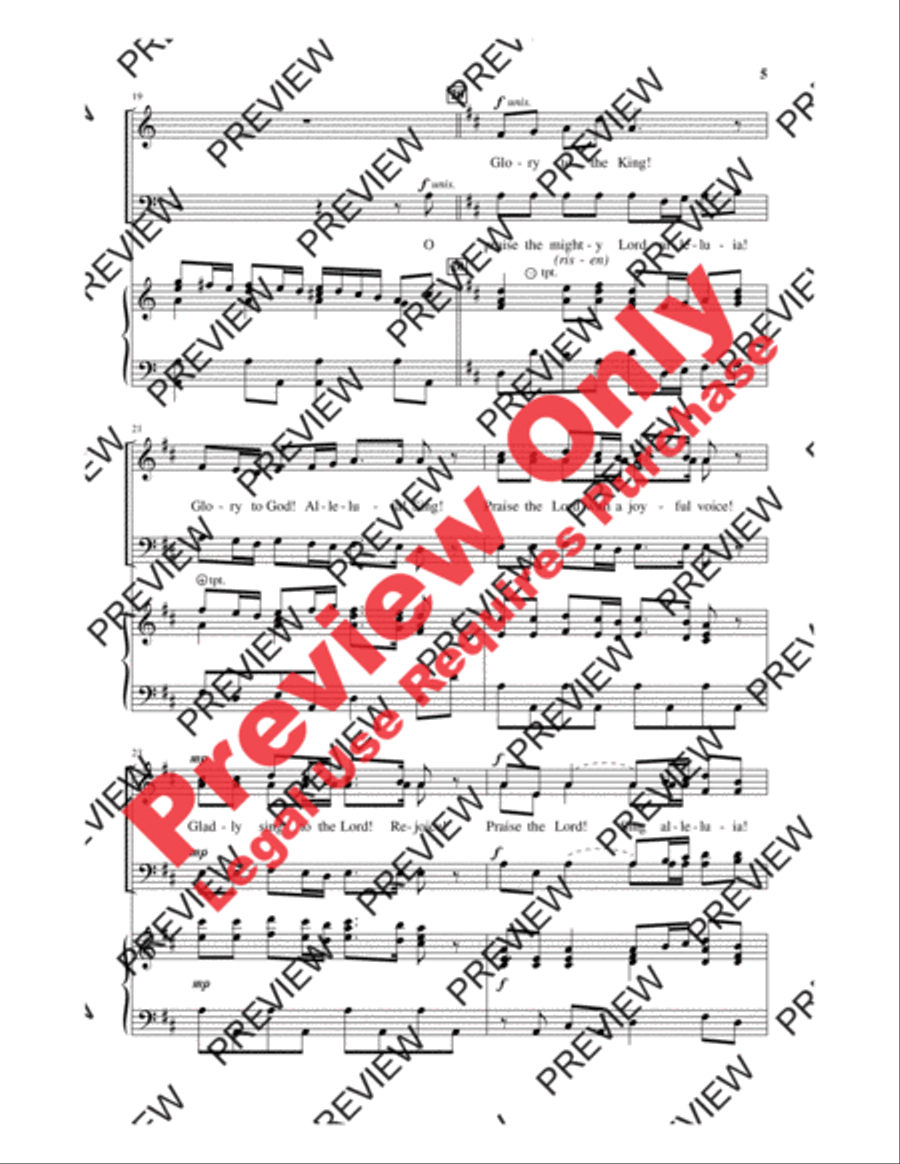 O Praise the Mighty Lord, Alleluia! (O Praise the Risen Lord, Alleluia!) 4-Part scores gallery preview page 5