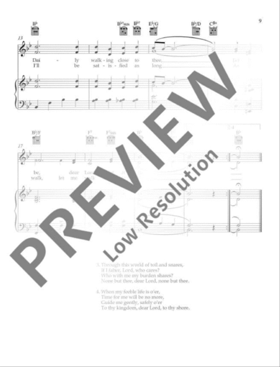 Just a Closer Walk With Thee Piano, Vocal, Guitar scores gallery preview page 3