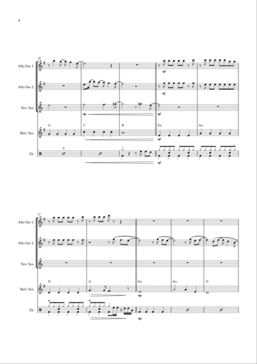 Flowers Saxophone Quartet scores gallery preview page 4
