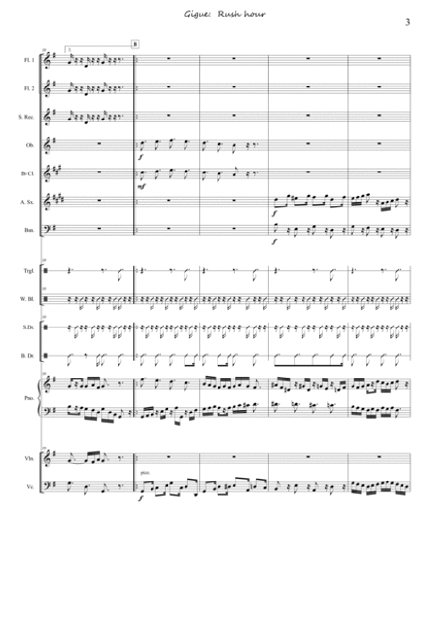 Suite, Sweet Cape Town - 4 Gigue Rush hour Concert Band scores gallery preview page 3