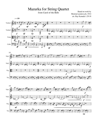 Mazurka for String Quartet, from Carol of the Bells