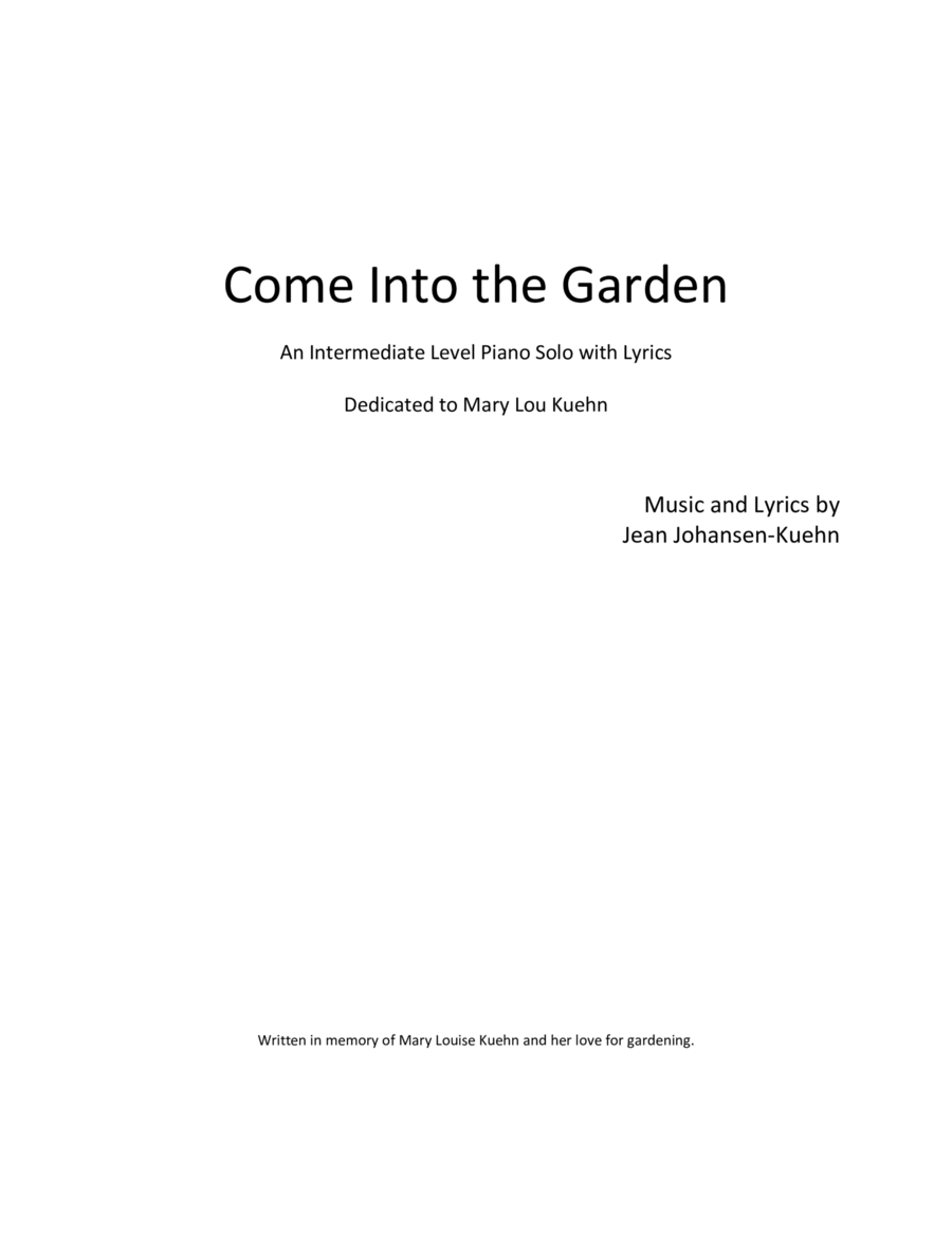 Come into the Garden Voice scores gallery preview page 1