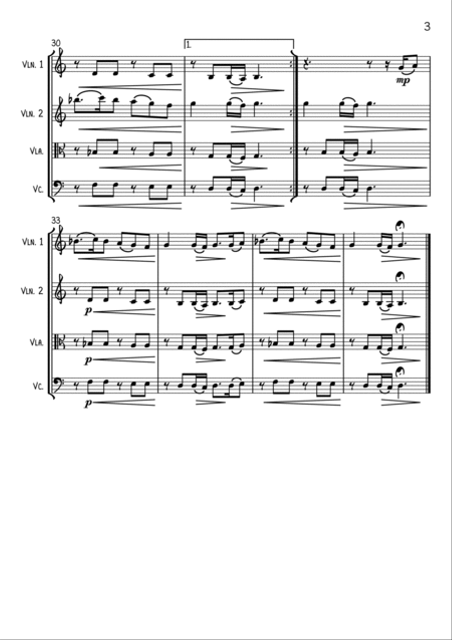 Kiss From A Rose String Quartet scores gallery preview page 3
