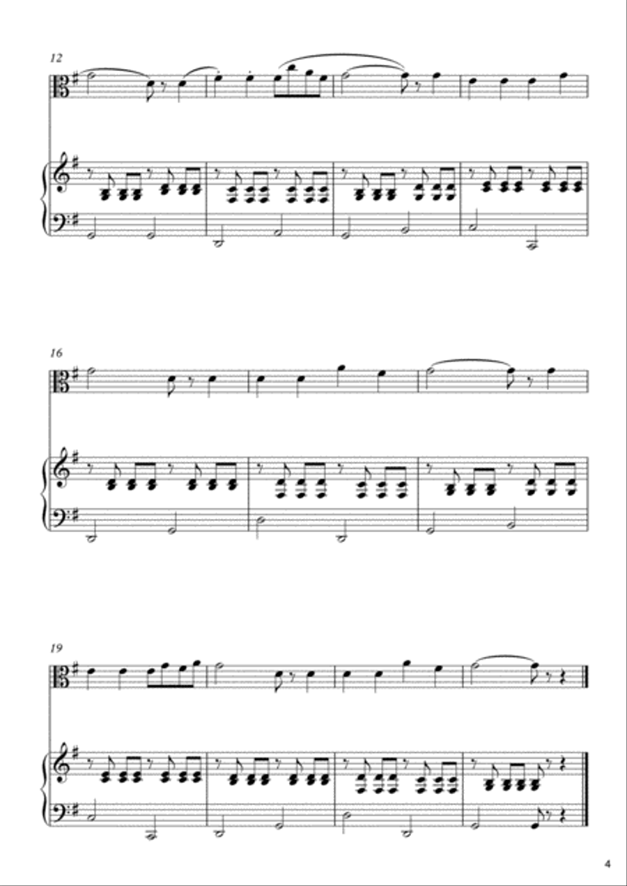 10 Easy Classical Pieces For Viola & Piano Vol. 4 Viola scores gallery preview page 5