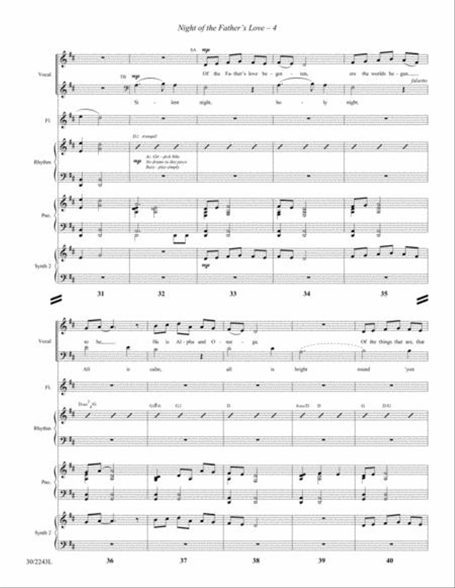 Night of the Father's Love - Flute, Rhythm, and Digital Keyboard(s) Choir scores gallery preview page 5