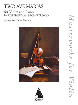 Book cover for Two Ave Marias for Violin and Piano: Bach/Gounod and Schubert