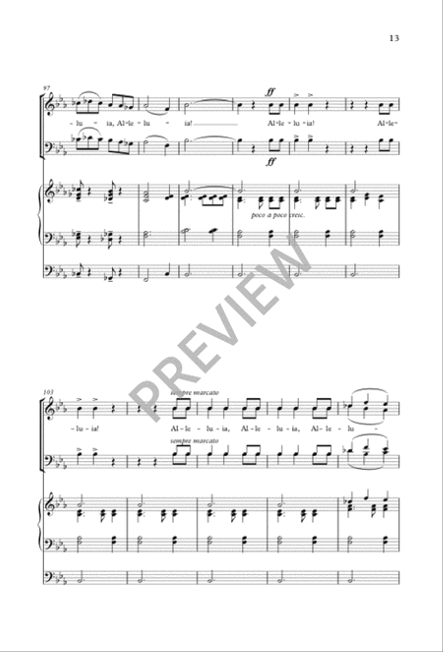 Love's Redeeming Work Is Done 4-Part scores gallery preview page 13