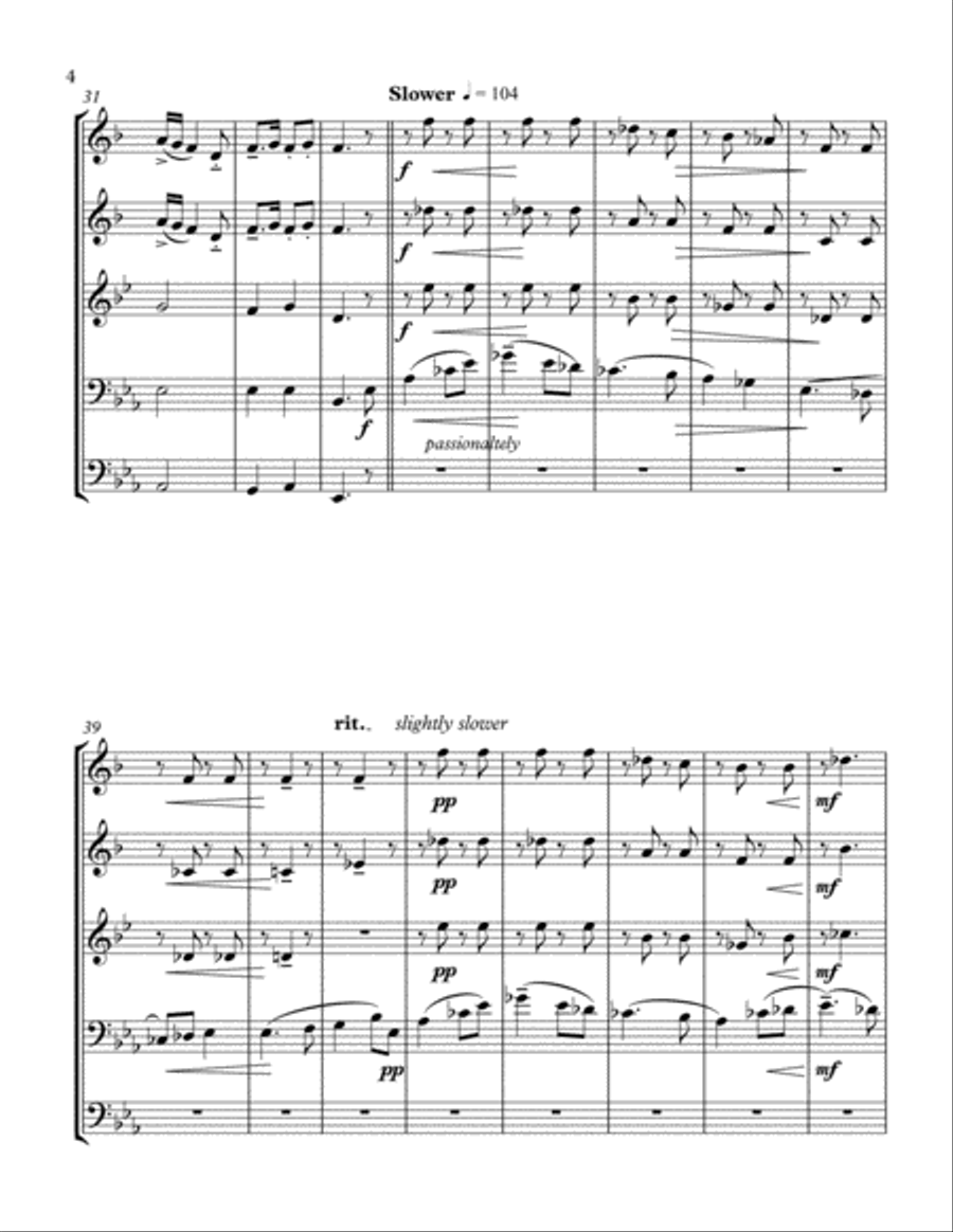 Sea Piece Opus 55 no. 5 Song Brass Ensemble scores gallery preview page 4