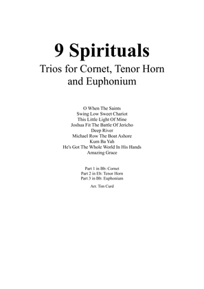Book cover for 9 Spirituals. Trios For Cornet, Tenor Horn and Euphonium
