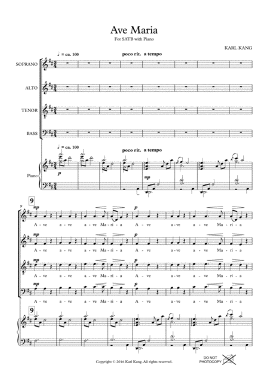 Ave Maria 4-Part scores gallery preview page 1