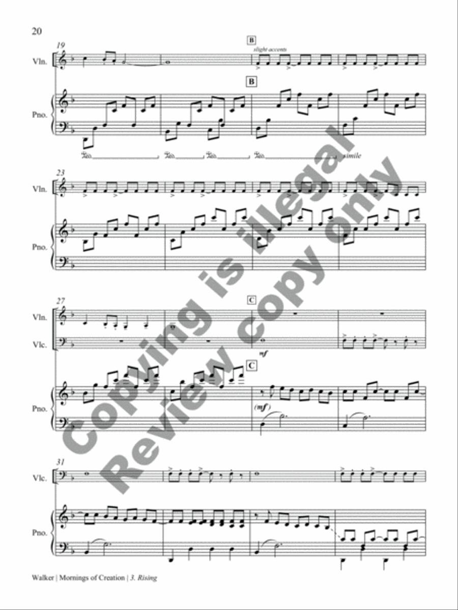 Mornings of Creation Piano Trio scores gallery preview page 32