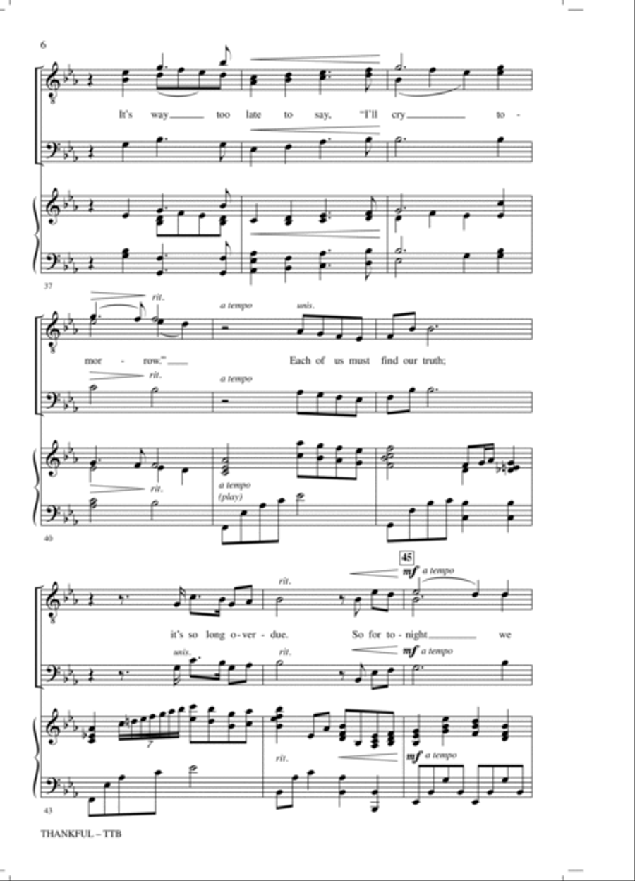 Thankful (arr. Mark Hayes) TTB scores gallery preview page 5