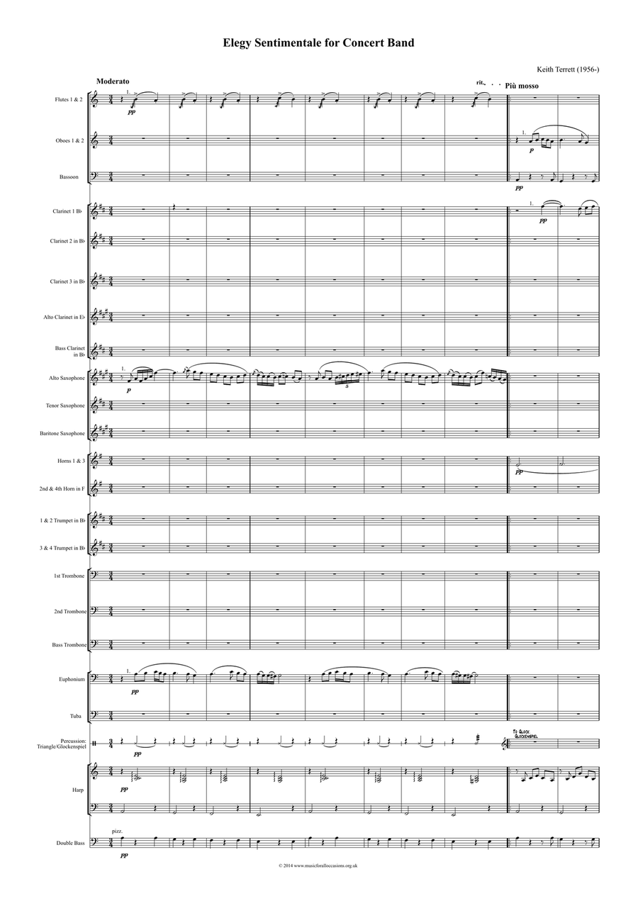Elegy Sentimentale for Concert Band Concert Band scores gallery preview page 1