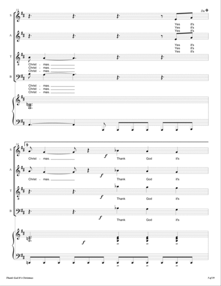 Thank God It's Christmas 4-Part scores gallery preview page 6