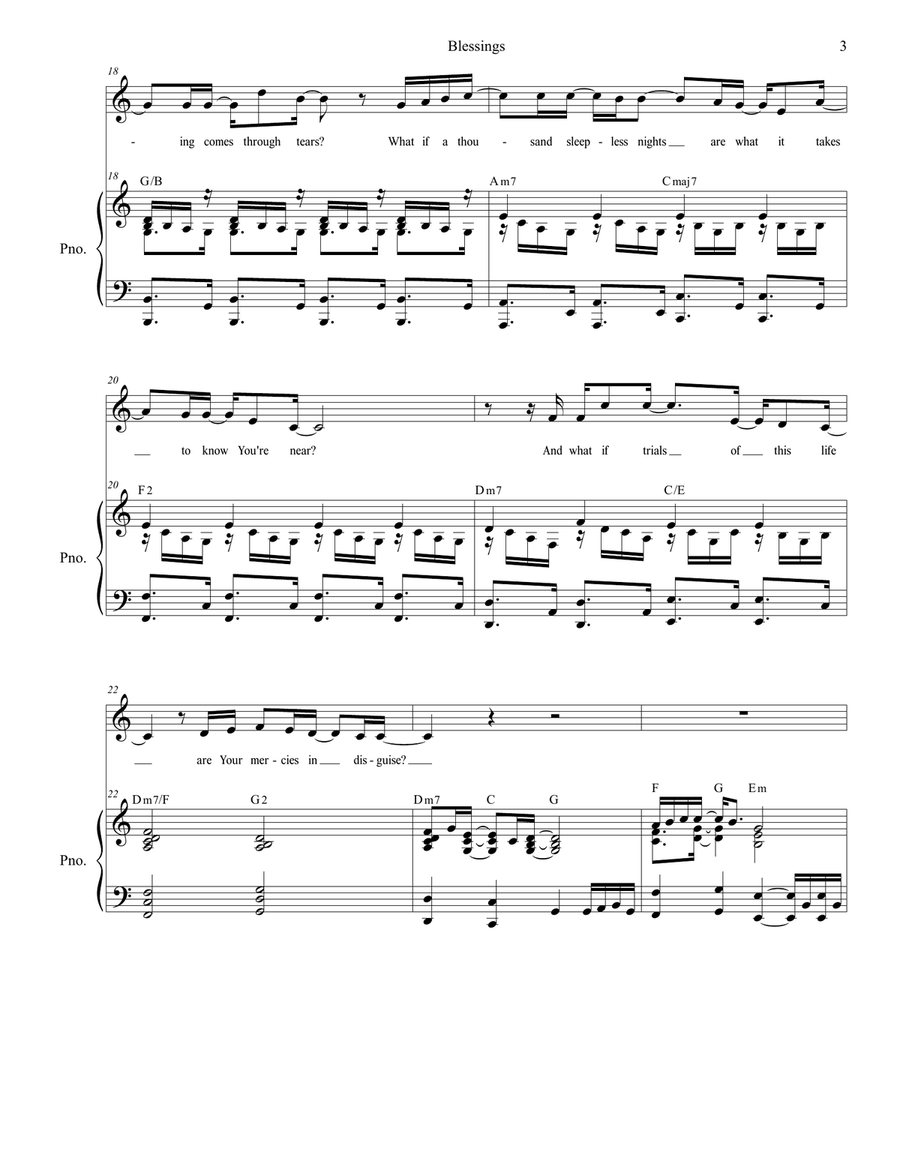 Blessings Piano, Vocal scores gallery preview page 3