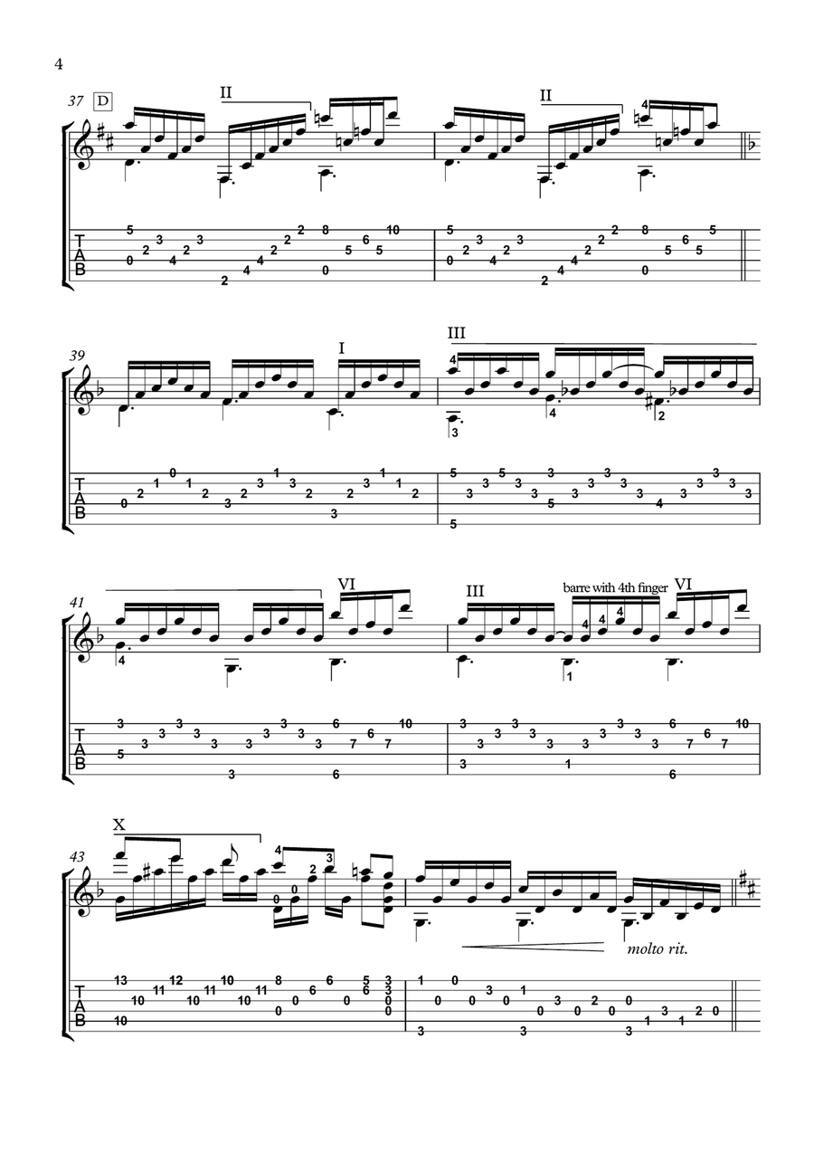 Claire de Lune guitar solo Claire de Lune guitar solo Acoustic Guitar scores gallery preview page 4