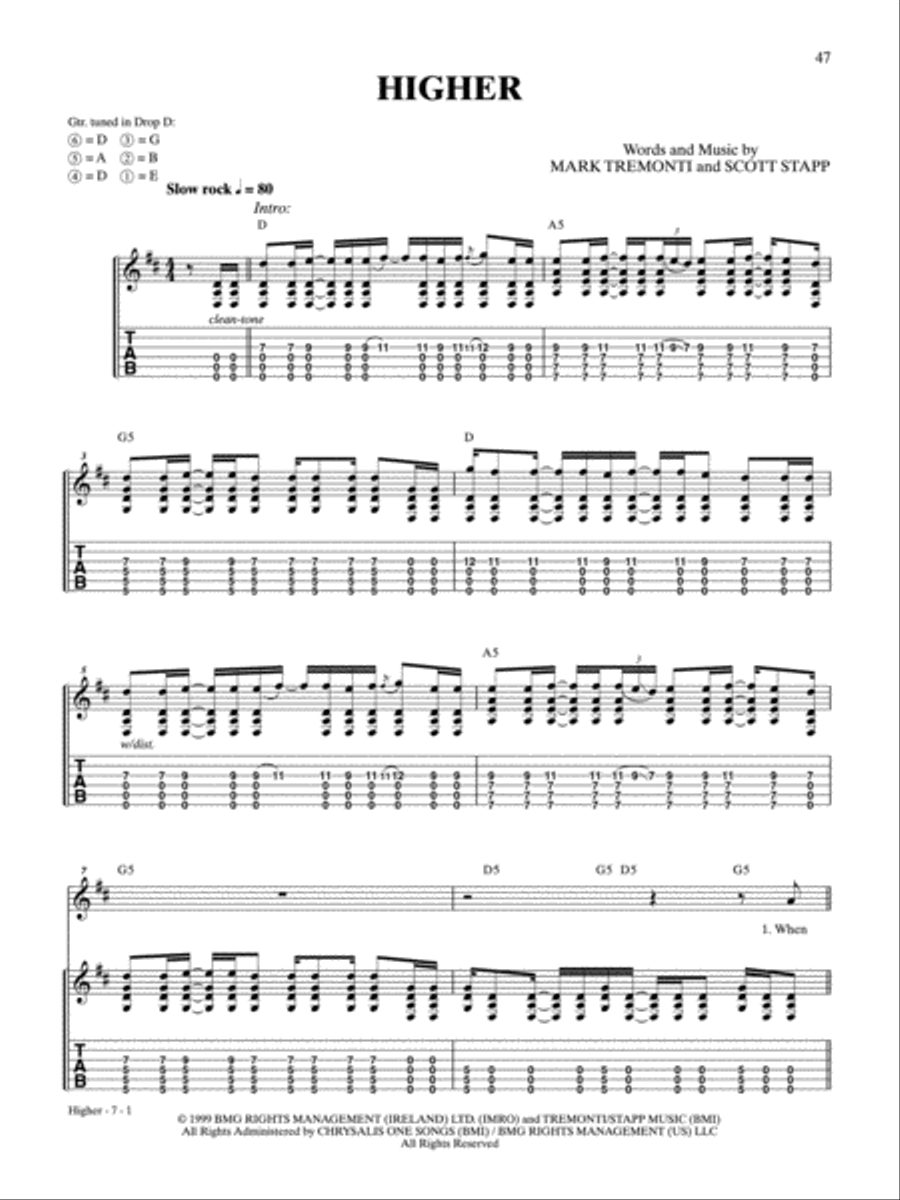 Higher Higher Electric Guitar scores gallery preview page 1
