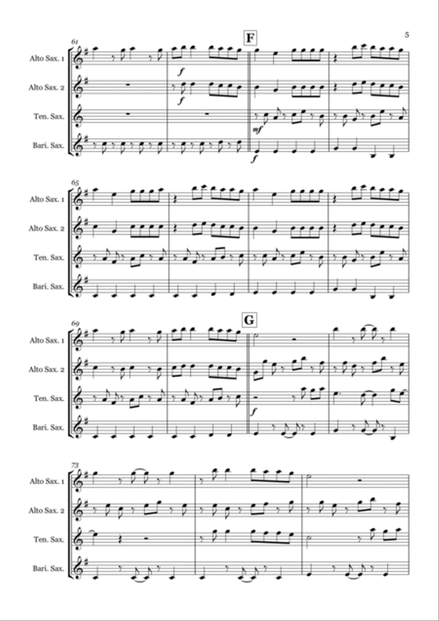 Bad Habits Saxophone Quartet scores gallery preview page 5