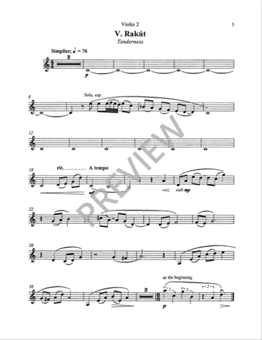 Five Hebrew Love Songs (String Parts) Choir scores gallery preview page 12