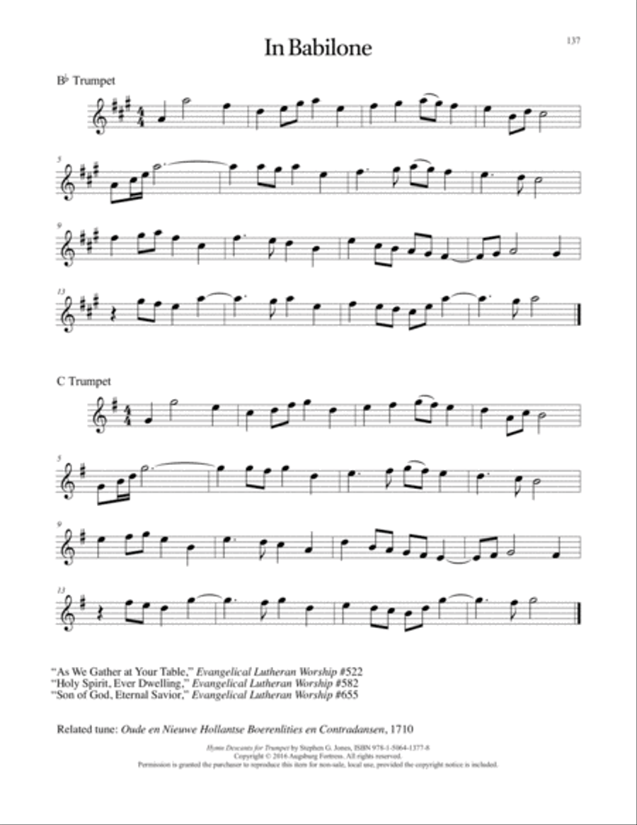 Hymn Descants for Trumpet C Trumpet scores gallery preview page 138