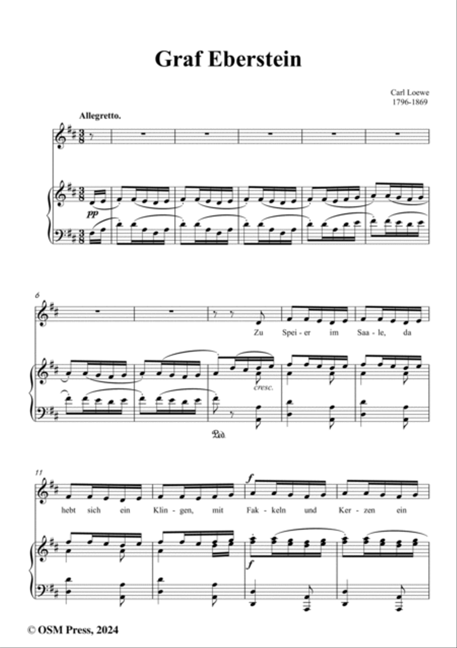 C. Loewe-Graf Eberstein(Zu Speier im Saale da hebt sich ein Klingen),in D Major Voice scores gallery preview page 2