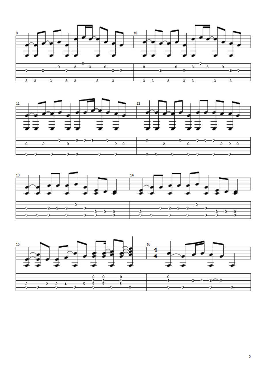 Solsbury Hill Guitar Tablature scores gallery preview page 2