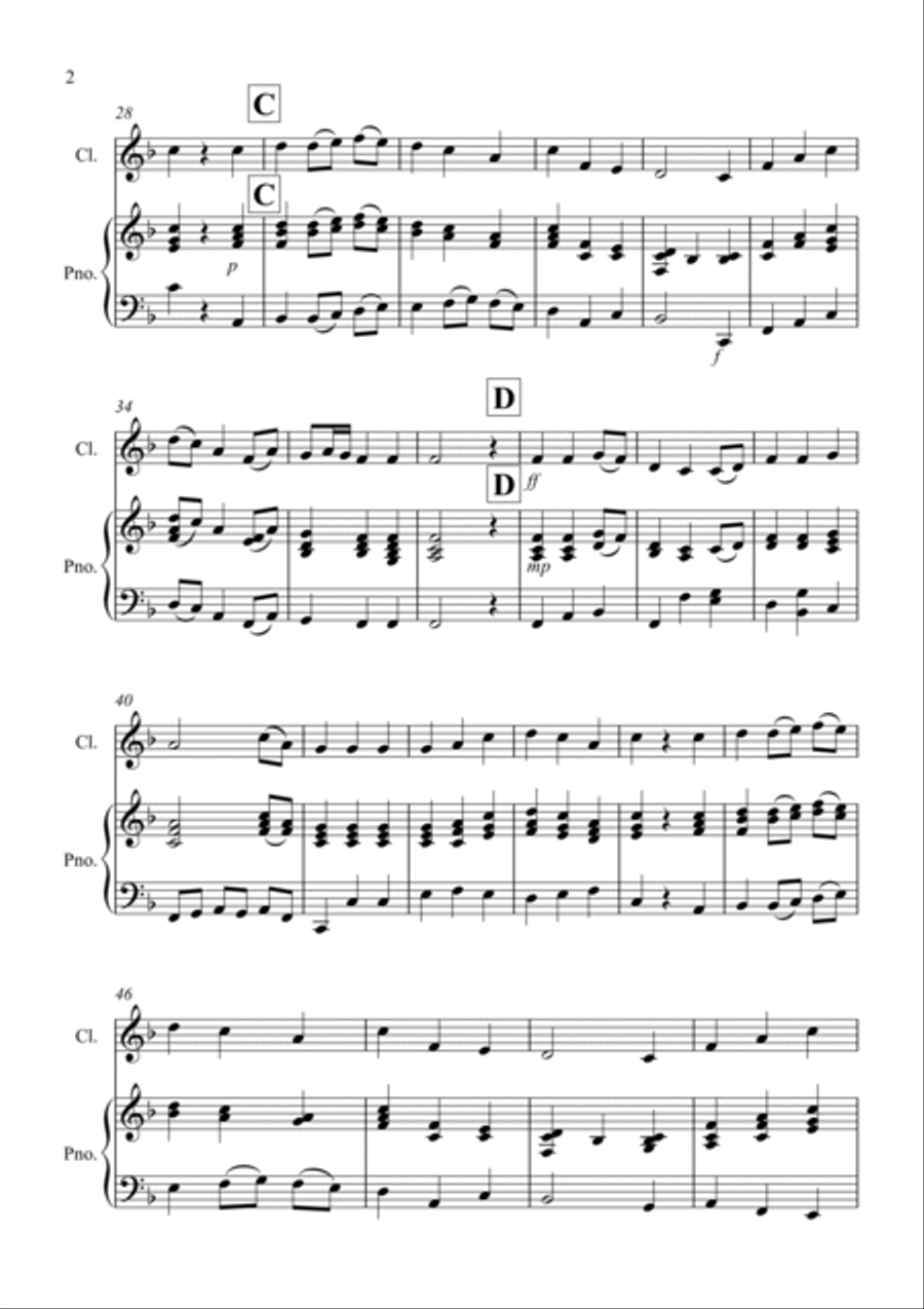 Be Thou My Vision for Clarinet and Piano Clarinet Solo scores gallery preview page 2