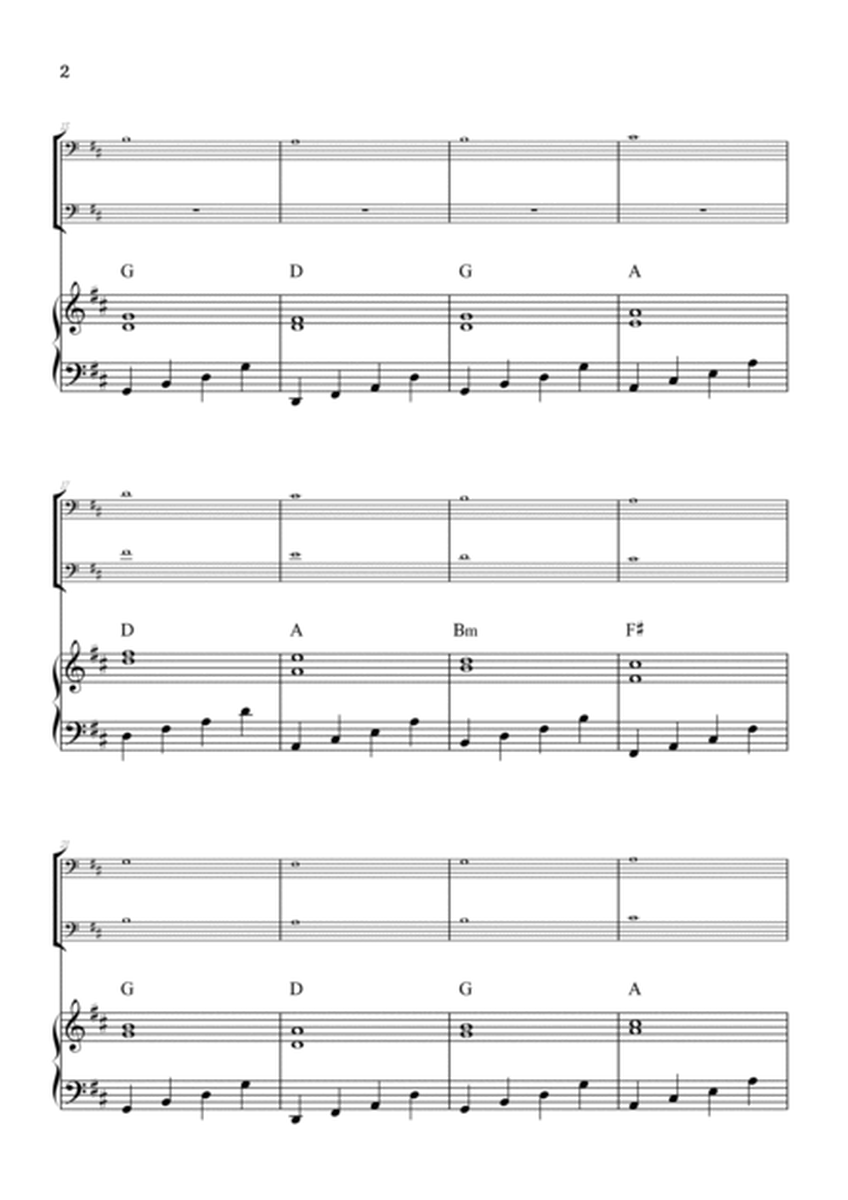 Pachelbel Canon in D • bassoon duet sheet music w/ piano accompaniment [chords] image number null
